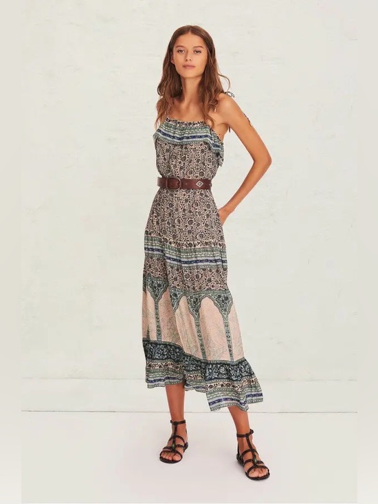 ba&sh Dresses & Skirts - Ba&sh Teresa Midi Dress in Vertdeau Print | Size S / US 4